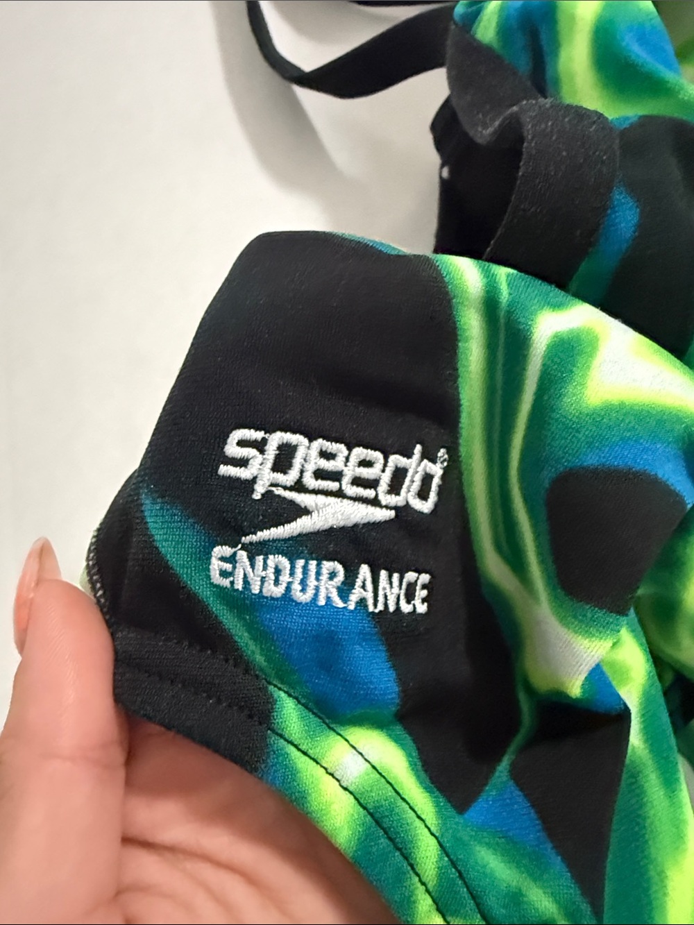 Speedo Women's Neon Green & Black One Piece Swimsuit - Picture 3 of 3